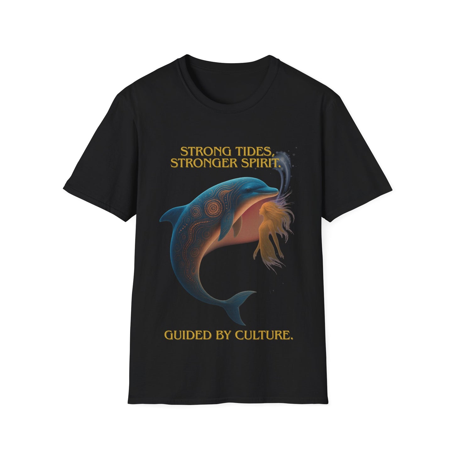 Strong Tides, Stronger Spirit” Aboriginal Dolphin & Spirit T-Shirt