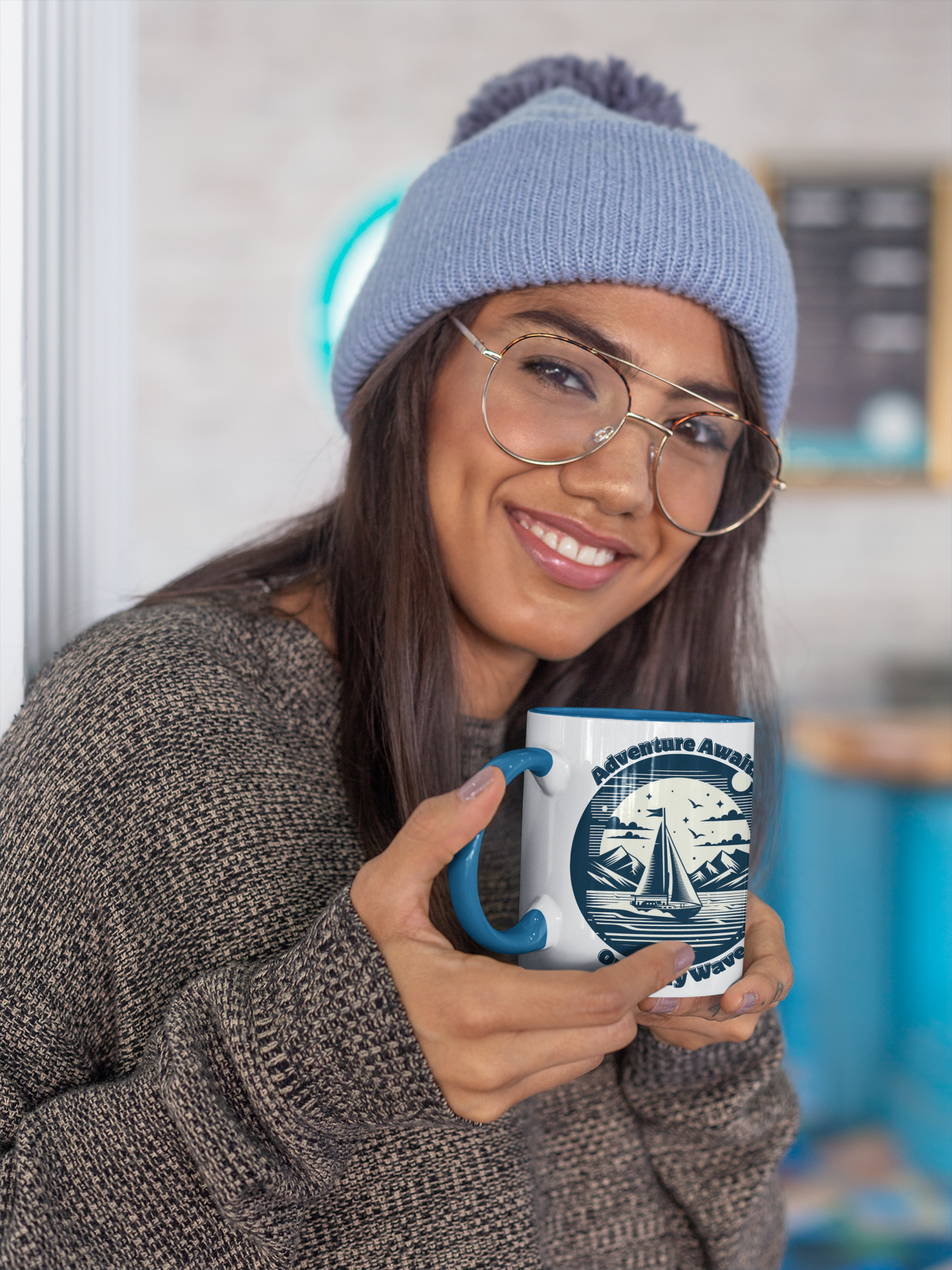 Adventure Awaits on Every Wave – Nautical Sailing Ceramic Mug