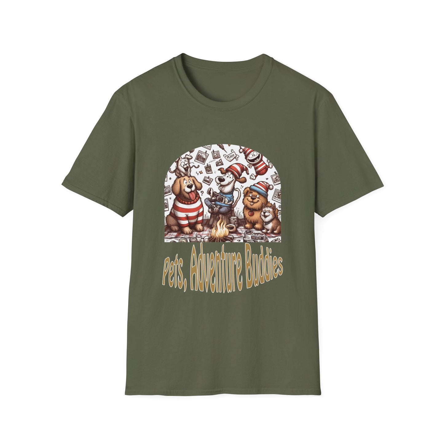 Pets Adventure Buddies – Pet Camping Graphic Unisex T-Shirt