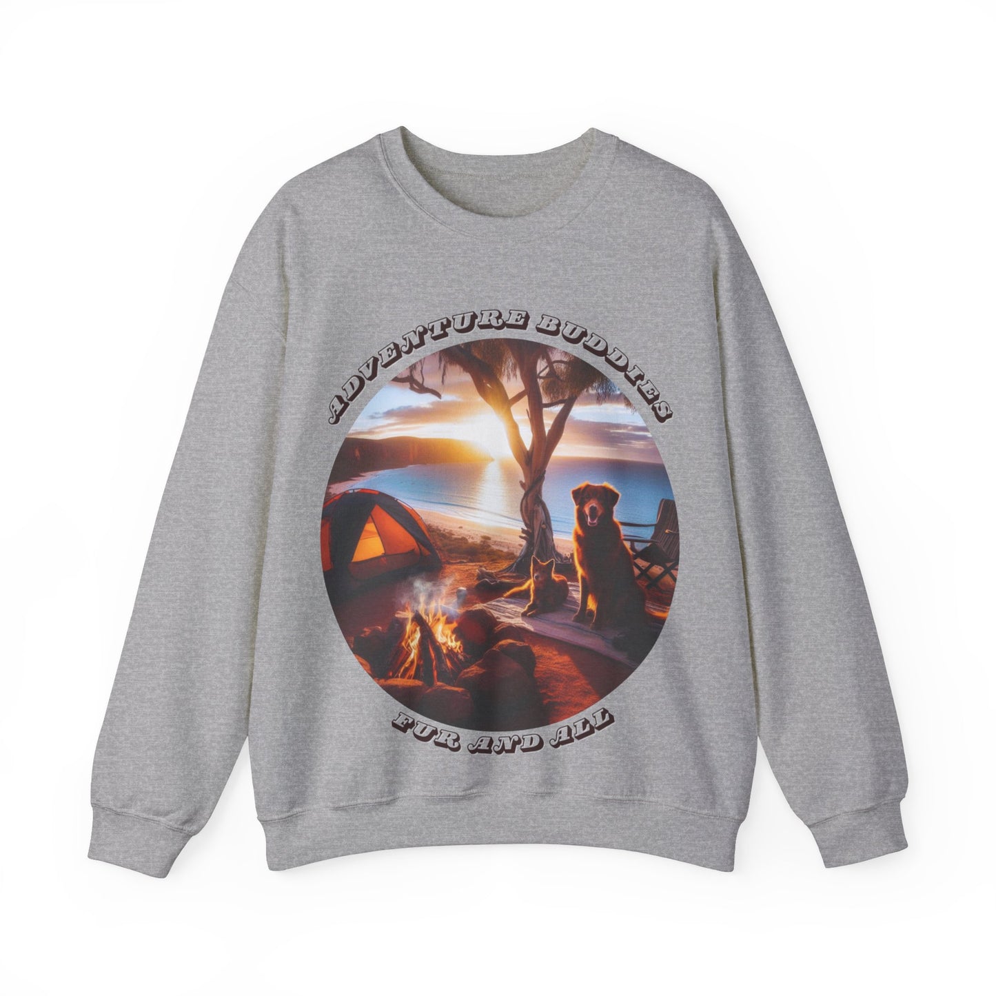 Adventure Buddies, Fur and All – Dog Lover Camping Unisex Sweatshirt