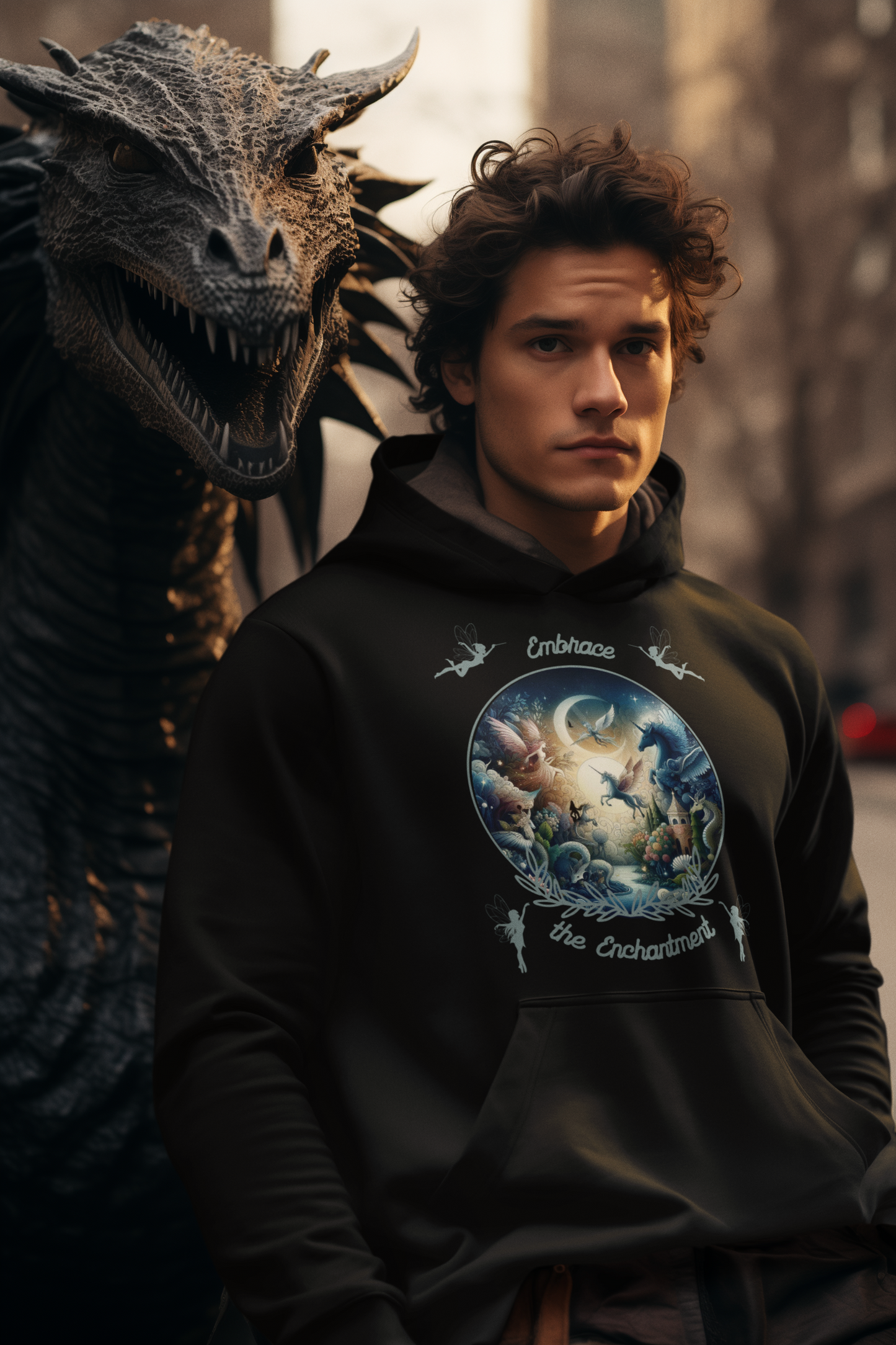 Embrace the Enchantment – Magical Fantasy Graphic Unisex Hoodie