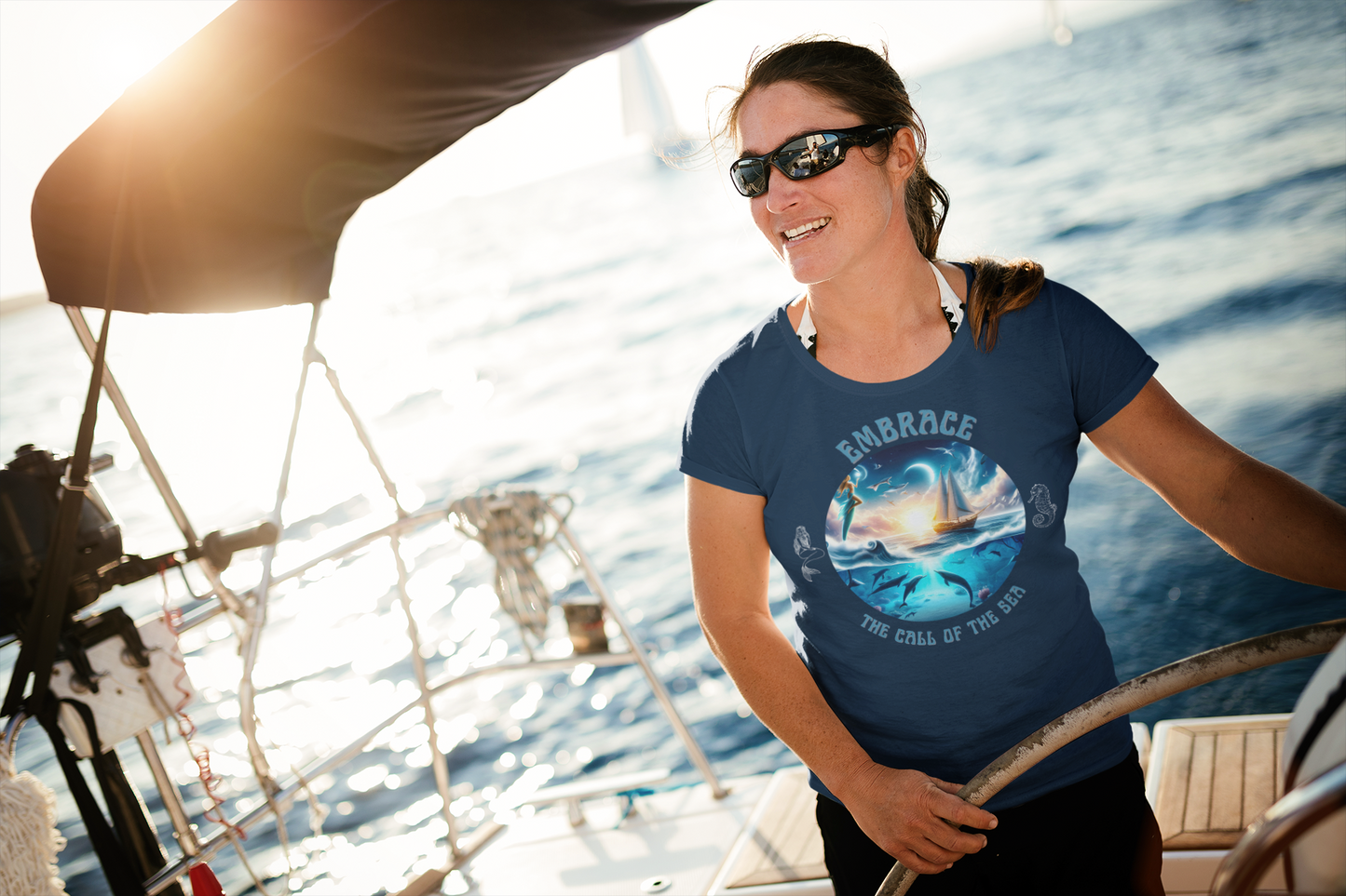 Embrace the Call of the Sea – Nautical Sailing Graphic Unisex T-Shirt