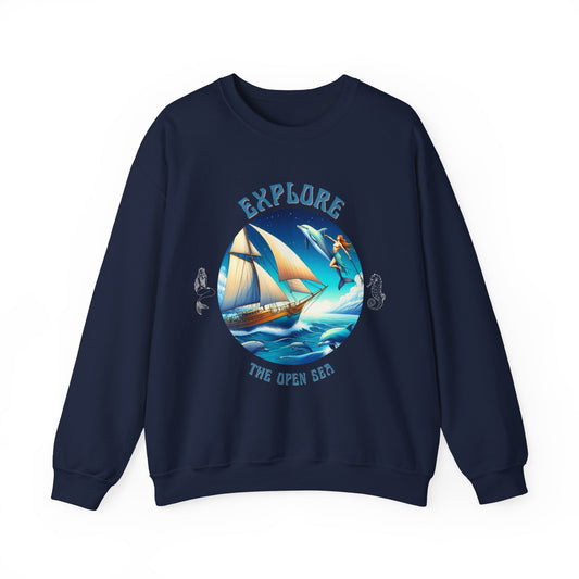 Explore the Open Seas – Nautical Sailing Adventure Graphic Unisex Sweatshirt