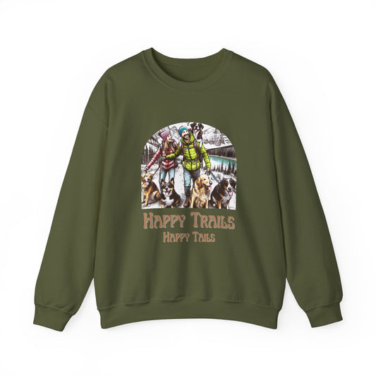 Happy Trails Happy Tails – Hiking Dog Graphic Unisex Sweatshirt