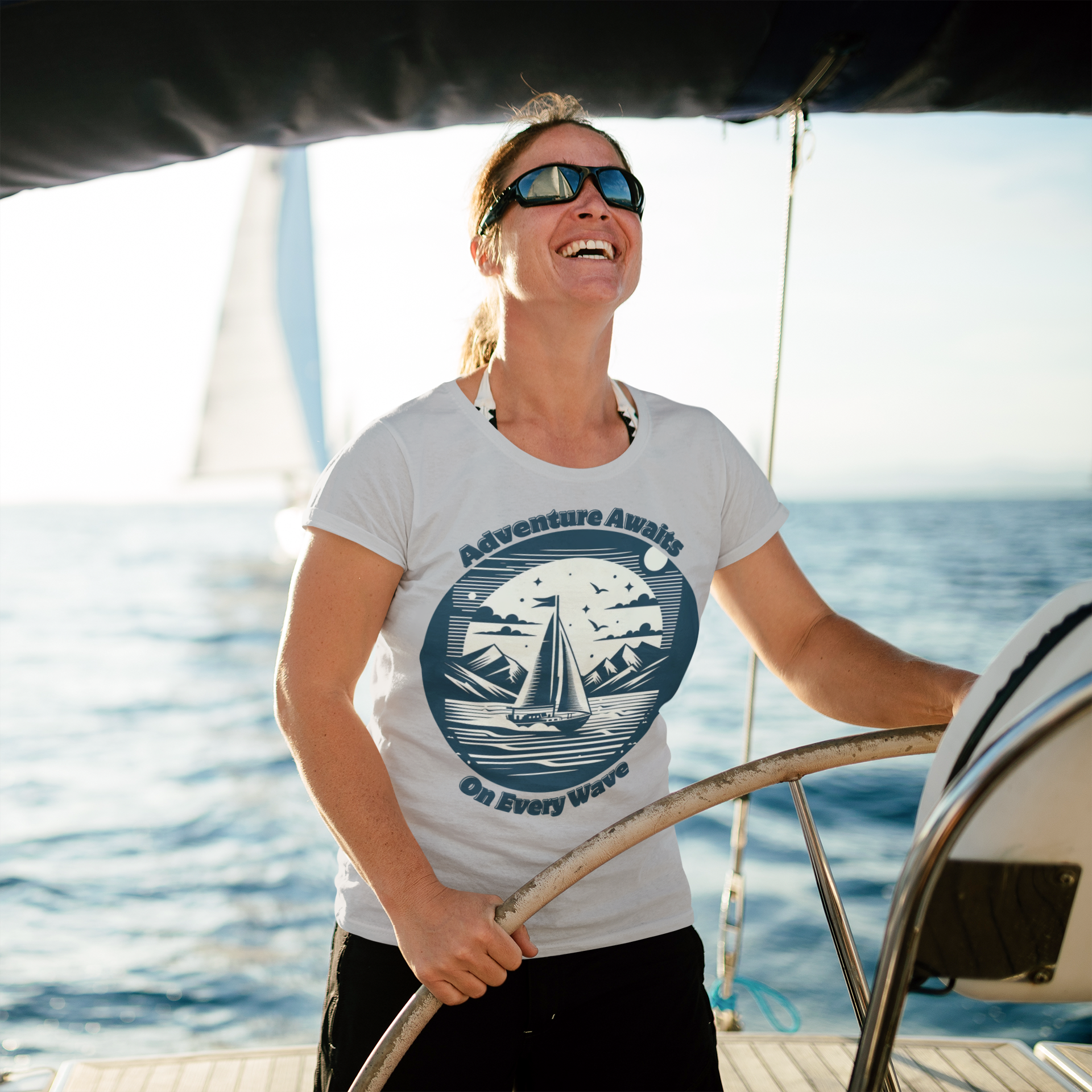 Adventure Awaits Sailing Tee